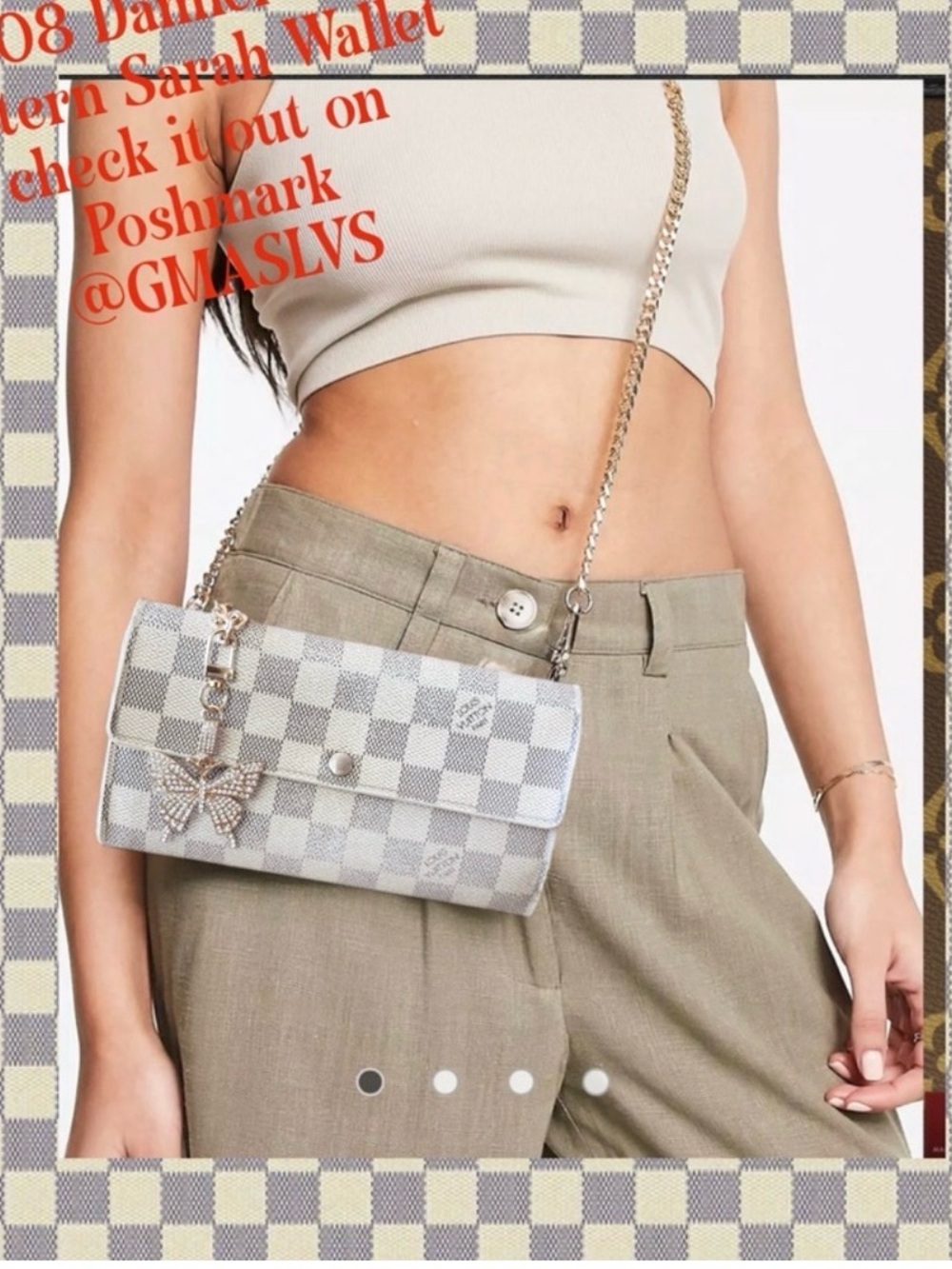 Louis Vuitton DAMIER Sarah wallet converted Crossbody vintage - Picture 1 of 17
